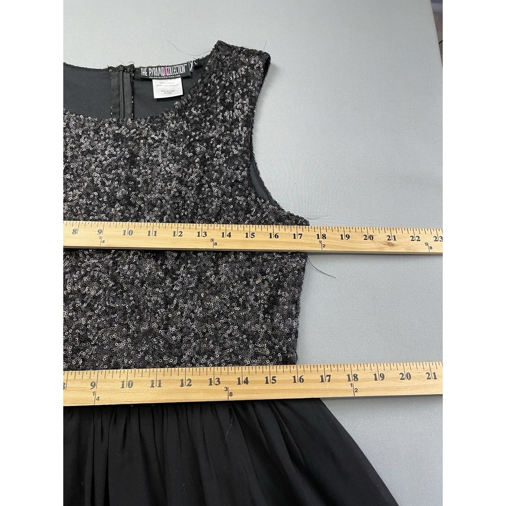The Pyramid Collection Womens Dress Large Goth Witchy Prom Black Asymmetrical‎ - Picture 5 of 7